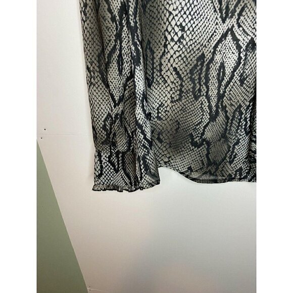 Anthropologie Tulle Sheer Top Blouse X-Small Snakeskin Print - Picture 3 of 4